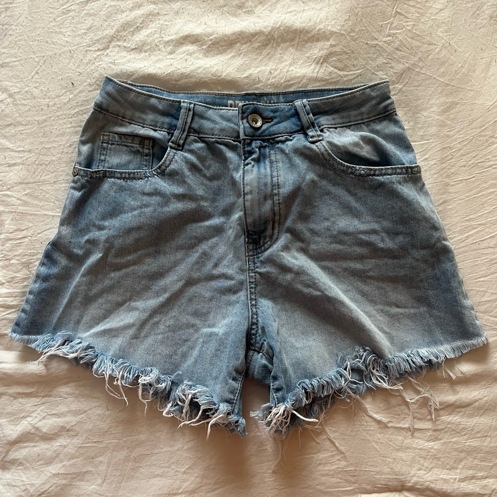 Rewash Super High Rise Frayed Jean Shorts